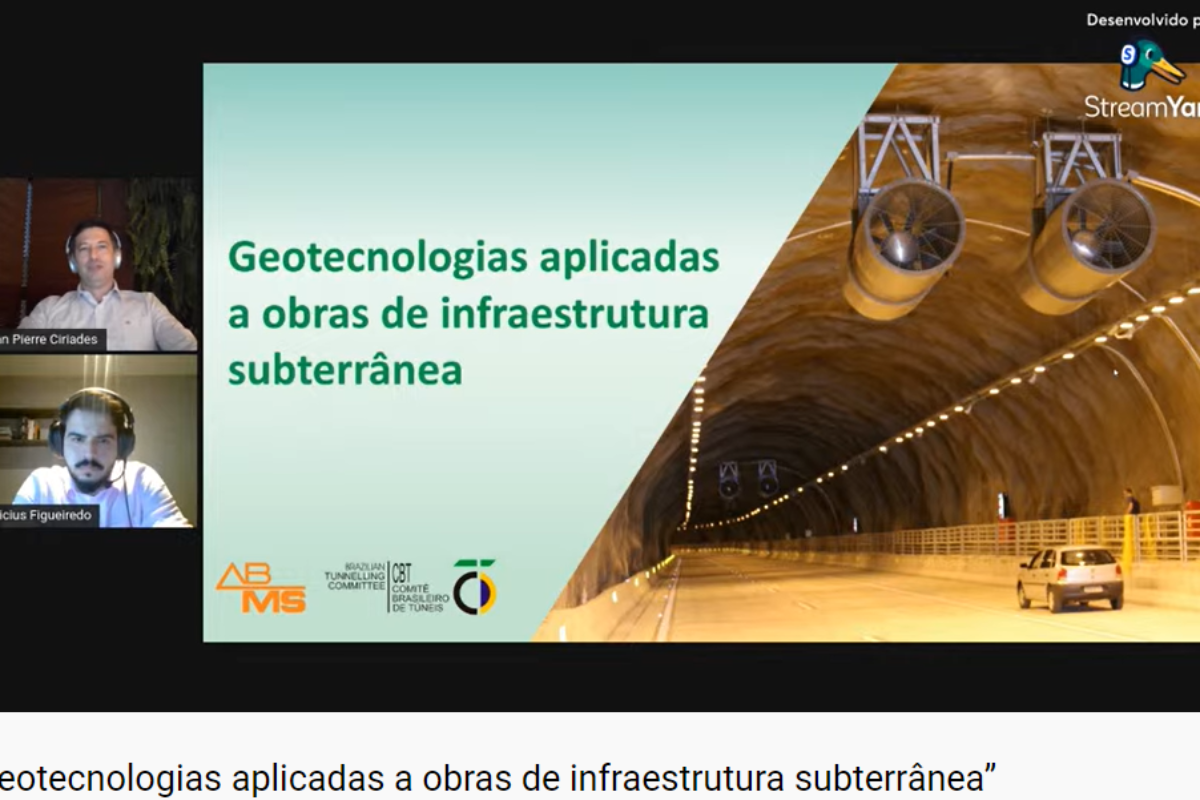 Geotecnologias aplicadas a obras de infraestrutura subterrânea, Webinário que aconteceu na noite de 17/02.