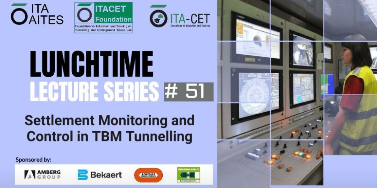 Lunchtime Lecture abordará monitoramento e controle de recalques em túneis escavados por TBM